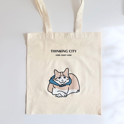 Flat tote bag “Home, sweet home