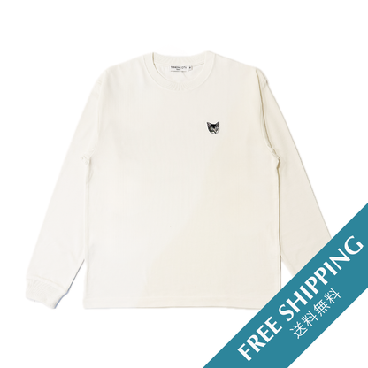 THINKING CITY 刺繍ワッペン ロングスリーブシャツ Cream